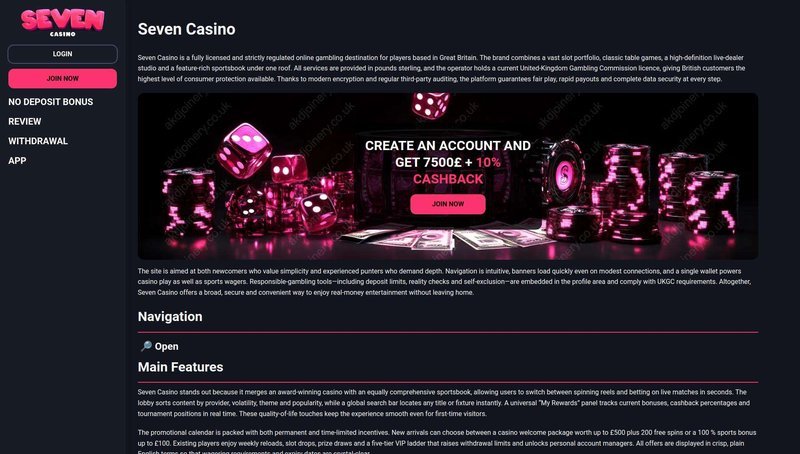 Did you know the welcome package tops out at £500 plus 200 free spins? 1 seven casino casino